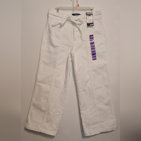 Hudson Jeans Women's 14 Cream Wide Leg Belted Pockets New - Picture 1 of 16